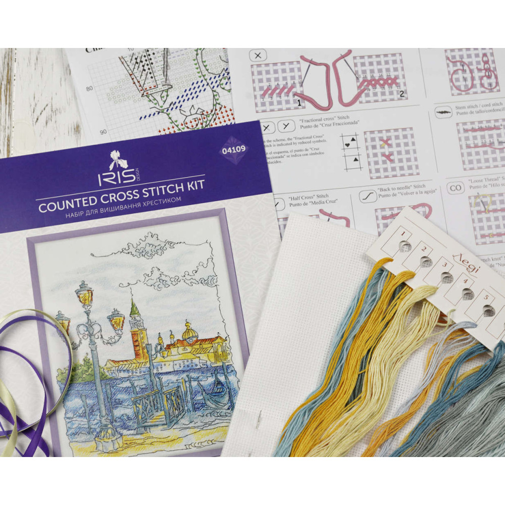 Cross Stitch Kit - Venice Iris Design 04109