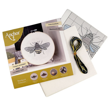 Anchor Blackwork Bee Embroidery Kit ABW0001