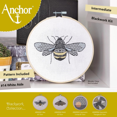 Набір для вишивання в техніці блекворк Anchor Blackwork Bee (Бджілка) ABW0001