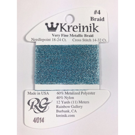 014 Небесно блакитний, Kreinik Very Fine №4 Braid ( Rainbow Gallery)
