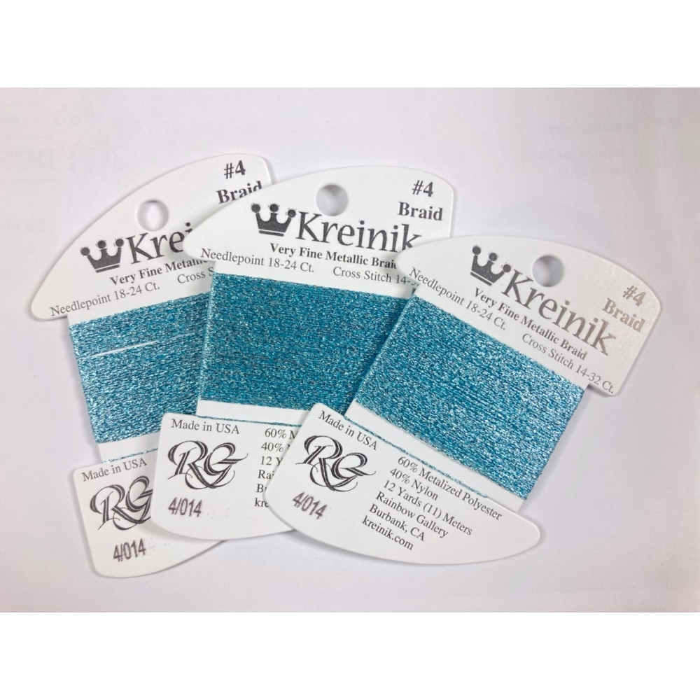 014 Небесно блакитний, Kreinik Very Fine №4 Braid ( Rainbow Gallery)