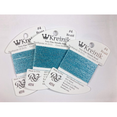 014 Sky Blue, Kreinik Very Fine №4 Braid ( Rainbow Gallery)