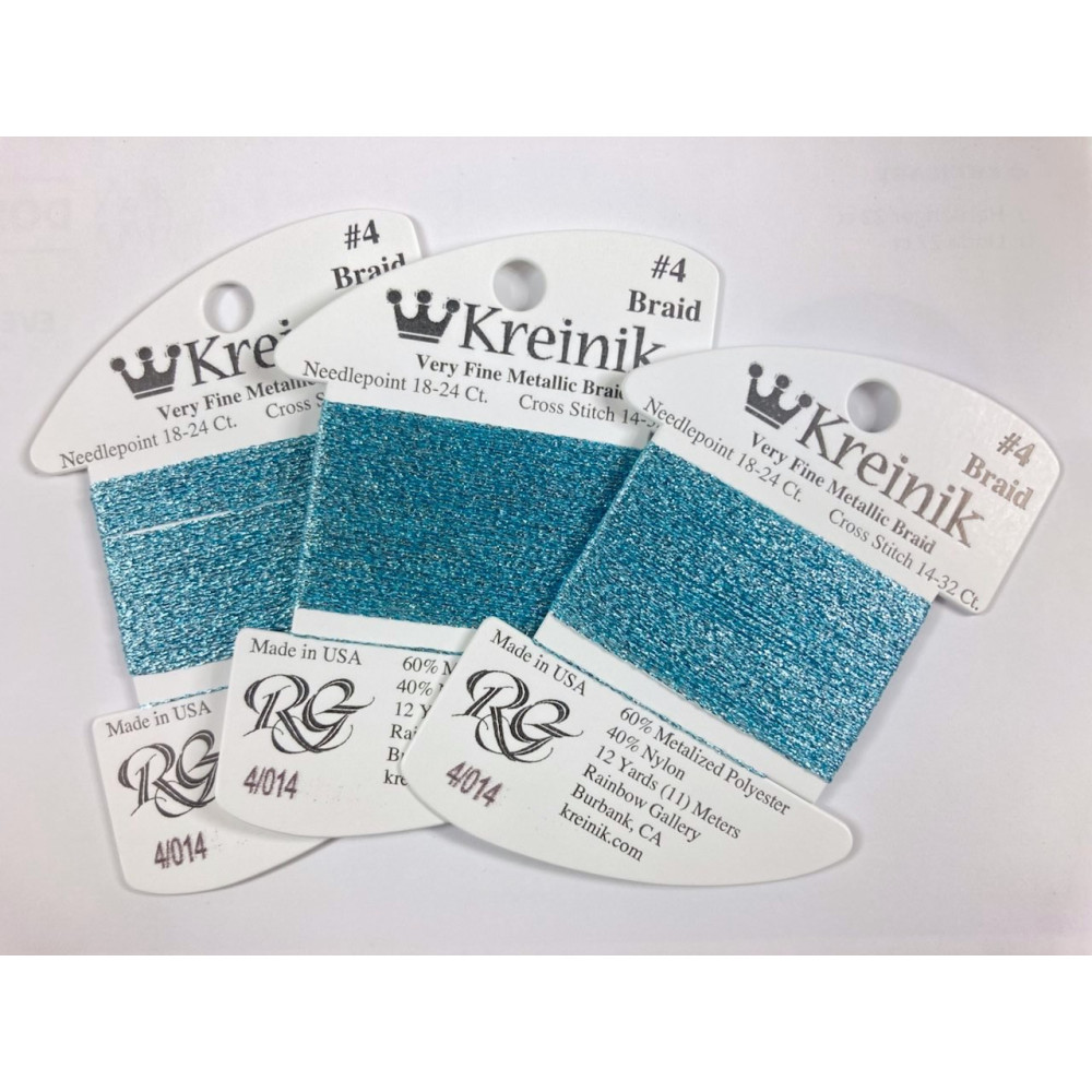 014 Небесно блакитний, Kreinik Very Fine №4 Braid ( Rainbow Gallery)