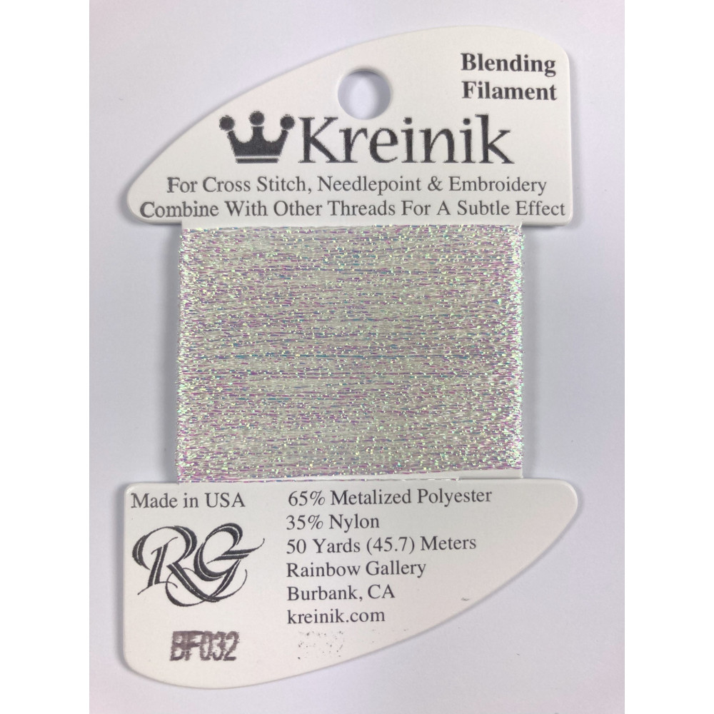 032 Pearl, Kreinik Blending Filament (Rainbow Gallery) 032 Pearl, Kreinik Blending Filament (Rainbow Gallery)