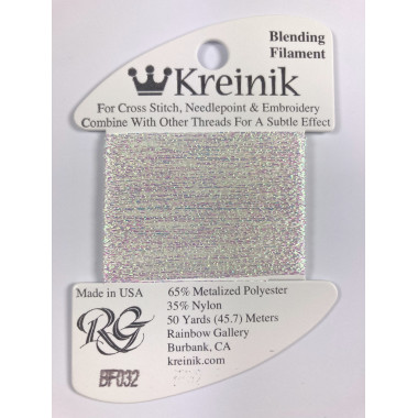 032 Pearl, Kreinik Blending Filament (Rainbow Gallery)
