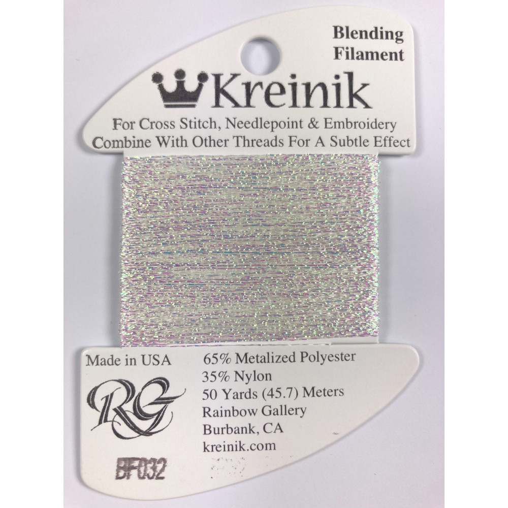 032 Pearl, Kreinik Blending Filament (Rainbow Gallery)