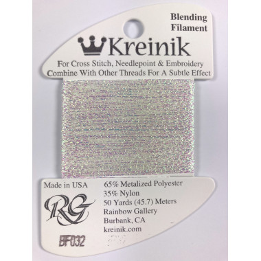 032 Pearl, Kreinik Blending Filament (Rainbow Gallery)