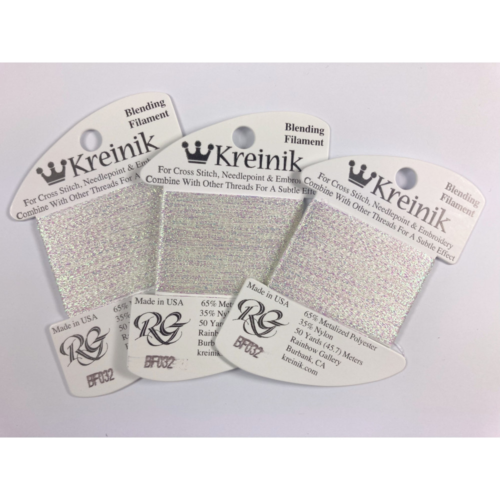 032 Pearl, Kreinik Blending Filament (Rainbow Gallery)