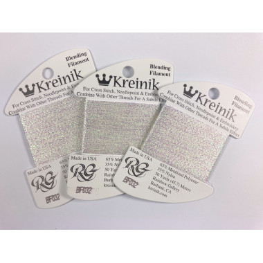 032 Pearl, Kreinik Blending Filament (Rainbow Gallery)