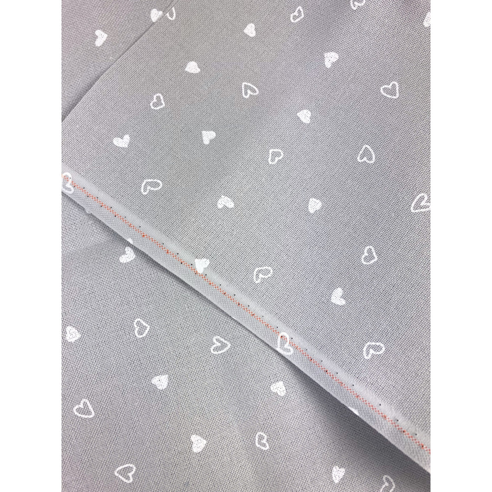 Evenweave Fabric 32ct. Murano Petit Coeur Zweigart 3984/7409, Grey Printed Hearts