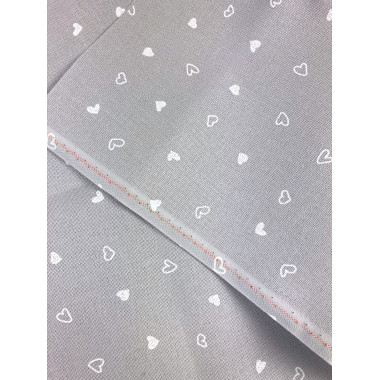Evenweave Fabric 32ct. Murano Petit Coeur Zweigart 3984/7409, Grey Printed Hearts