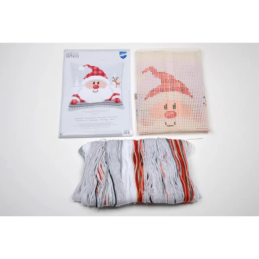Pillow Embroidery Kit, Vervaсo PN-0148061 Santa in a plaid hat