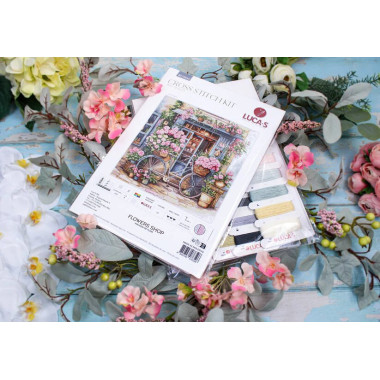 Cross Stitch Kit Luca-S - Flowers Shop, BU5044
