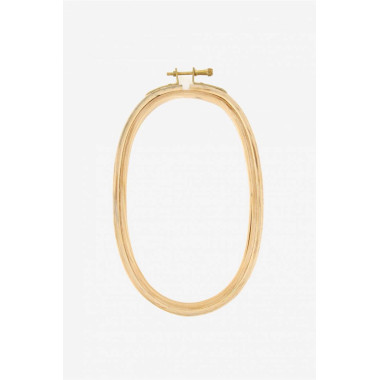Oval Hoop with screw from beech for embroidery 12,5х20 см DMC U2107