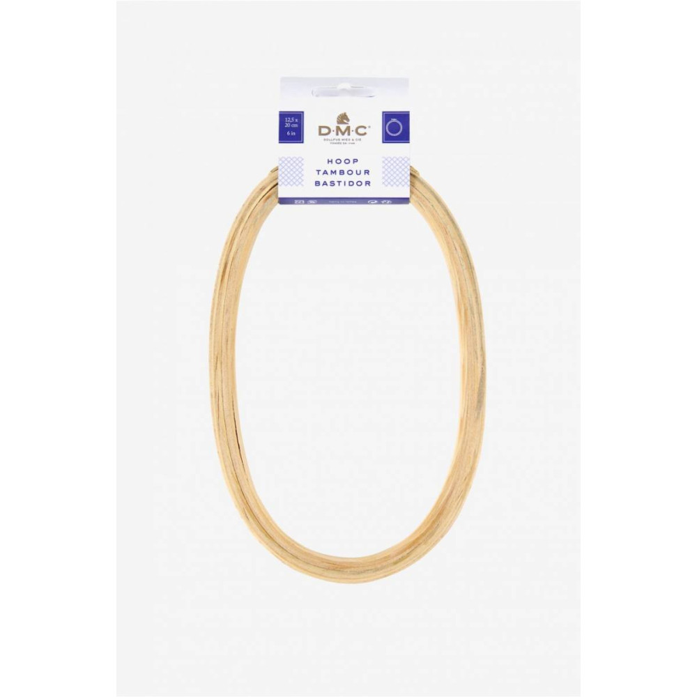 Oval Hoop with screw from beech for embroidery 12,5х20 см DMC U2107