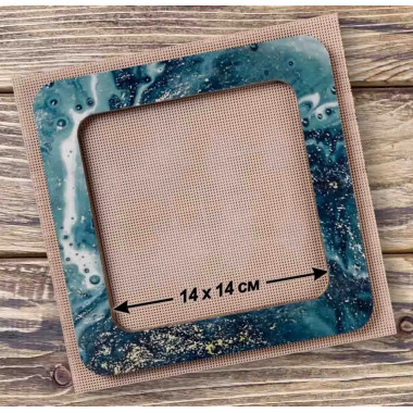 Big Hoop with magnetic holders from plywood for Embroidery and Cross stitching, celadon color, 5.5x5.5 IN (14x14 cm)