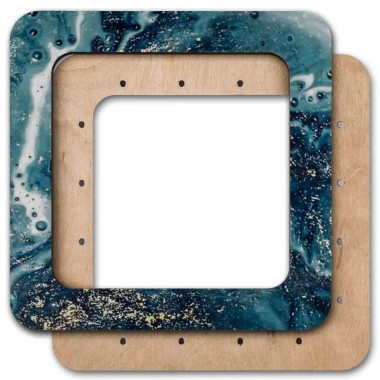 Big Hoop with magnetic holders from plywood for Embroidery and Cross stitching, celadon color, 5.5x5.5 IN (14x14 cm)