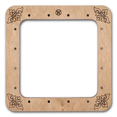 Big Hoop with magnetic holders from plywood for Embroidery and Cross stitching, celadon color, 5.5x5.5 IN (14x14 cm)