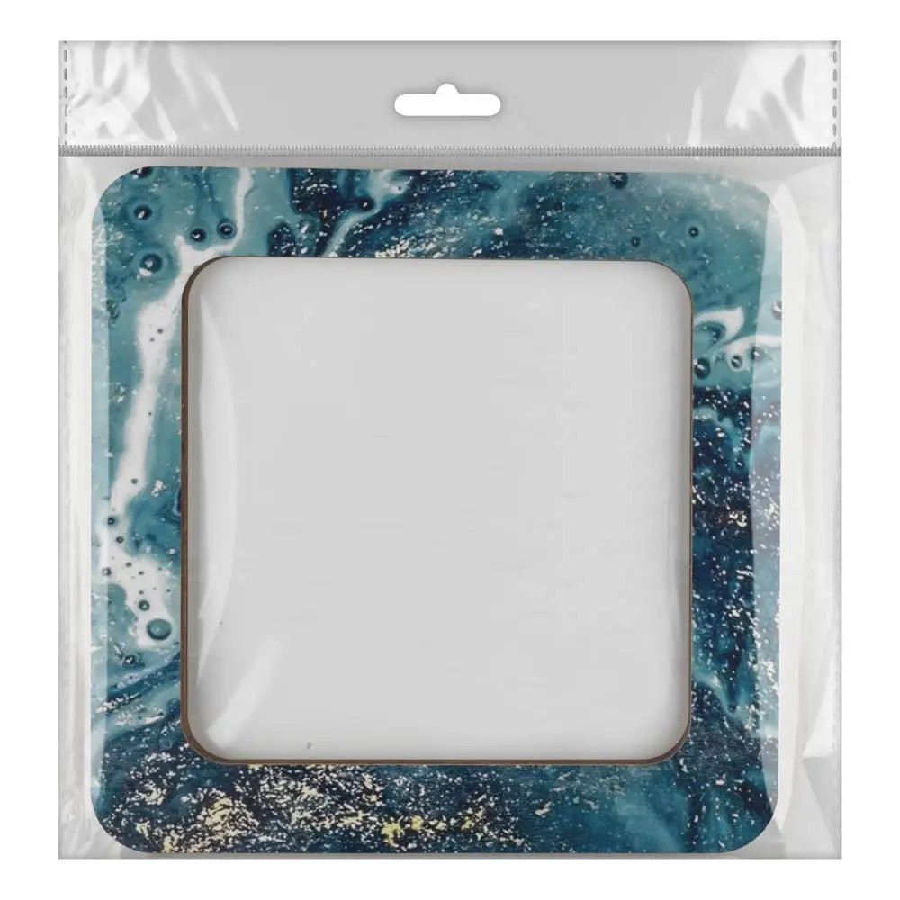 Big Hoop with magnetic holders from plywood for Embroidery and Cross stitching, celadon color, 5.5x5.5 IN (14x14 cm)