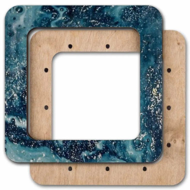 П'яльця магнітні фанерні для вишивання , 10x10 cm, аквамарін, FLMP-011
