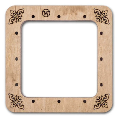 Hoop with magnetic holders from plywood for Embroidery and Cross stitching, celadon color, 4x4 IN (10x10 cm) MP-011