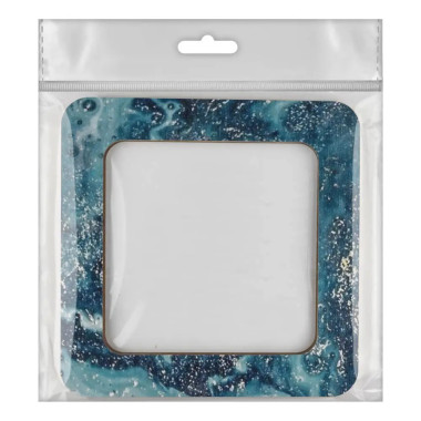 Hoop with magnetic holders from plywood for Embroidery and Cross stitching, celadon color, 4x4 IN (10x10 cm) MP-011