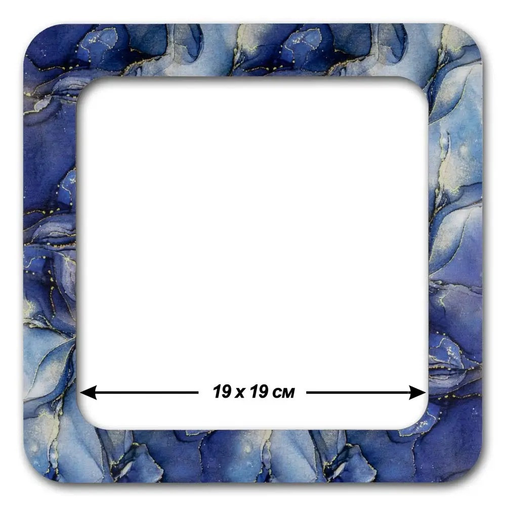 Extra Big Hoop with magnetic holders from plywood for Embroidery and Cross stitching,  Marbled Dark Blue, 7.5x7.5 IN FLMP-013