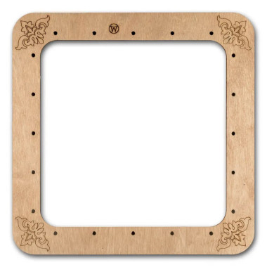 Extra Big Hoop with magnetic holders from plywood for Embroidery and Cross stitching,  Marbled Dark Blue, 7.5x7.5 IN FLMP-013