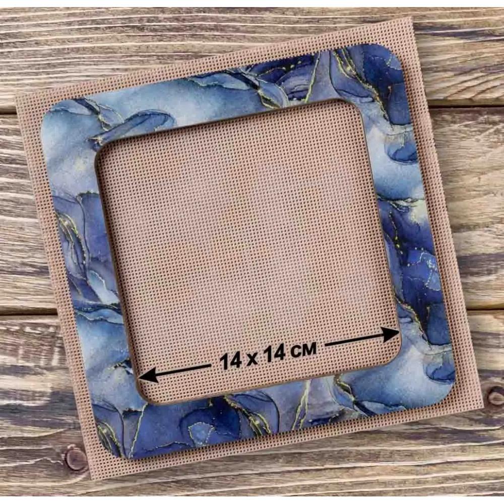 Big Hoop with magnetic holders from plywood for Embroidery and Cross stitching, marble blue, 5.5x5.5 IN FLMP-014 Big Hoop with magnetic holders from plywood for Embroidery and Cross stitching, marble blue, 5.5x5.5 IN FLMP-014