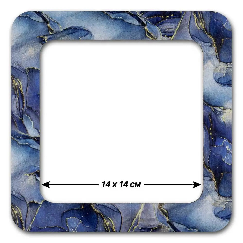 Big Hoop with magnetic holders from plywood for Embroidery and Cross stitching, marble blue, 5.5x5.5 IN FLMP-014