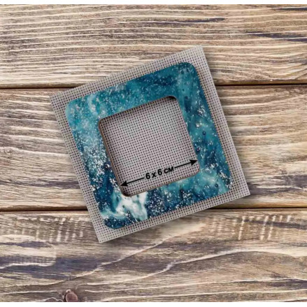 Hoop with magnetic holders from plywood for Embroidery and Cross stitching, celadon color, 2.3x2.3 IN (6x6 cm) MP-012
