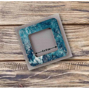 Hoop with magnetic holders from plywood for Embroidery and Cross stitching, celadon color, 2.3x2.3 IN (6x6 cm) MP-012