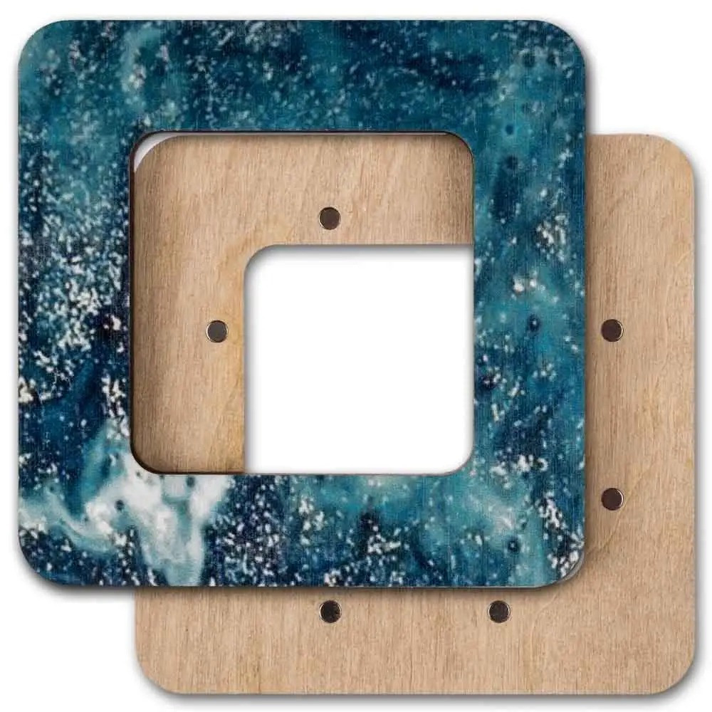 Hoop with magnetic holders from plywood for Embroidery and Cross stitching, celadon color, 2.3x2.3 IN (6x6 cm) MP-012