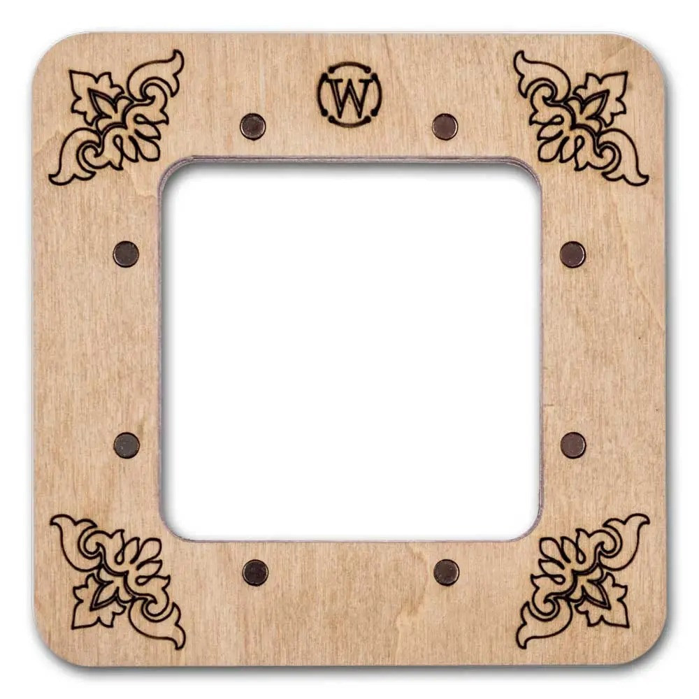 Hoop with magnetic holders from plywood for Embroidery and Cross stitching, celadon color, 2.3x2.3 IN (6x6 cm) MP-012