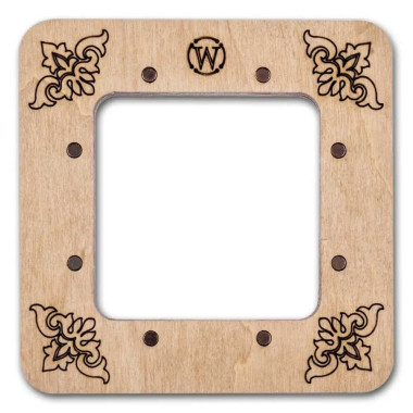 Hoop with magnetic holders from plywood for Embroidery and Cross stitching, celadon color, 2.3x2.3 IN (6x6 cm) MP-012