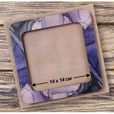 Big Hoop with magnetic holders from plywood for Embroidery and Cross stitching, purple, 5.5x5.5 IN FLMP-018