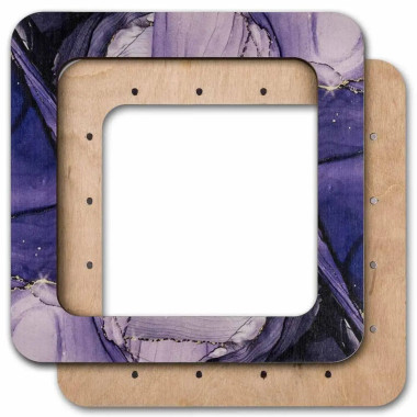 Big Hoop with magnetic holders from plywood for Embroidery and Cross stitching, purple, 5.5x5.5 IN FLMP-018