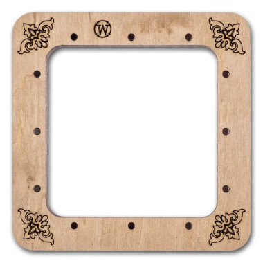 Hoop with magnetic holders from plywood for Embroidery and Cross stitching, purple, 4x4 IN (10x10 cm) MP-019