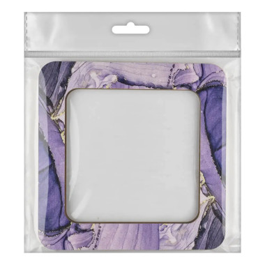 Hoop with magnetic holders from plywood for Embroidery and Cross stitching, purple, 4x4 IN (10x10 cm) MP-019