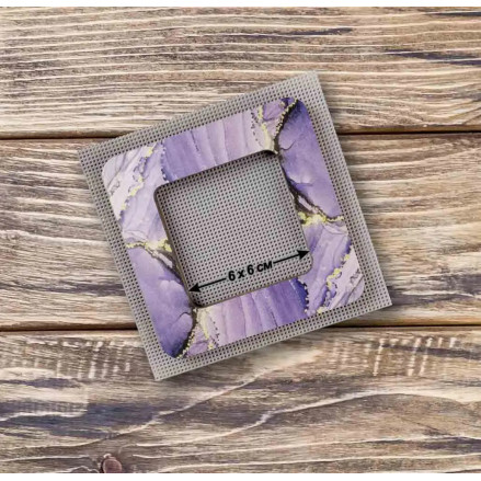 Hoop with magnetic holders from plywood for Embroidery and Cross stitching, purple, 2.3x2.3 IN (6x6 cm) MP-020