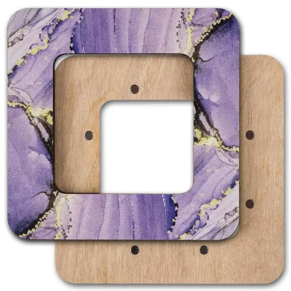 Hoop with magnetic holders from plywood for Embroidery and Cross stitching, purple, 2.3x2.3 IN (6x6 cm) MP-020