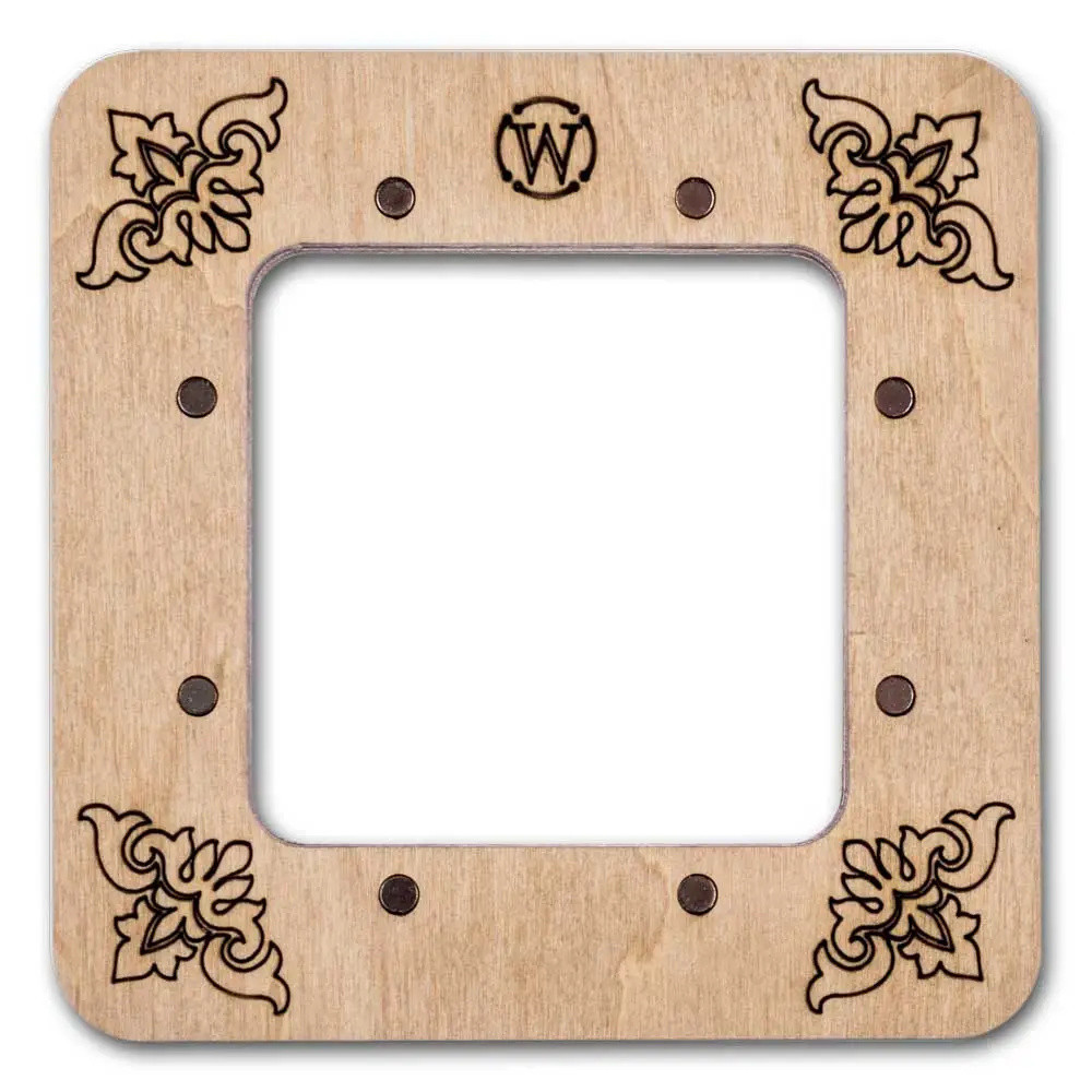 Hoop with magnetic holders from plywood for Embroidery and Cross stitching, purple, 2.3x2.3 IN (6x6 cm) MP-020