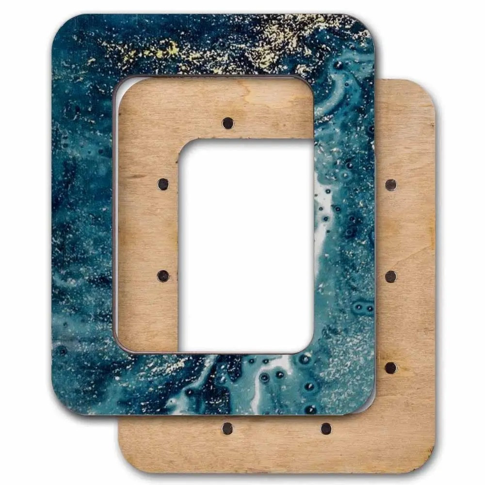 Small hoop plywood magnetic for embroidery 6.5x9cm, green, Wonderland Crafts WLMP-021
