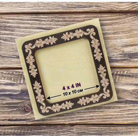 Hoop with magnetic holders from plywood for Embroidery and Cross stitching, ornament, 4x4 IN (10x10 cm) MP-025