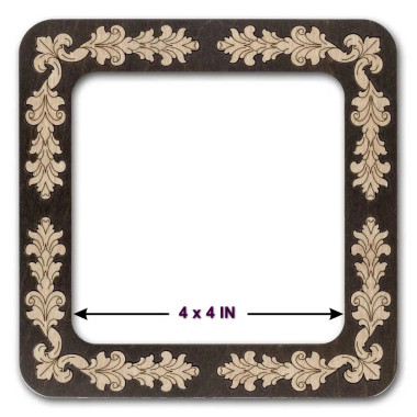 Hoop with magnetic holders from plywood for Embroidery and Cross stitching, ornament, 4x4 IN (10x10 cm) MP-025