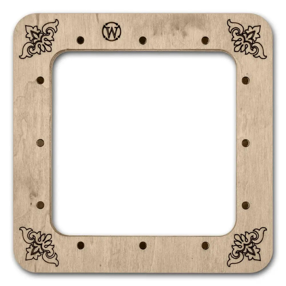 Hoop with magnetic holders from plywood for Embroidery and Cross stitching, ornament, 4x4 IN (10x10 cm) MP-025
