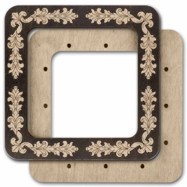 Hoop with magnetic holders from plywood for Embroidery and Cross stitching, ornament, 4x4 IN (10x10 cm) MP-025