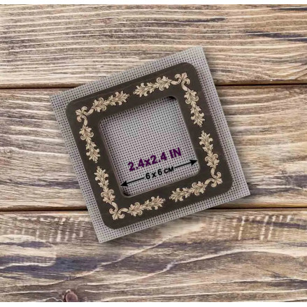 П'яльця магнітні фанерні для вишивання , 6x6 cm, орнамент, FLMP-026