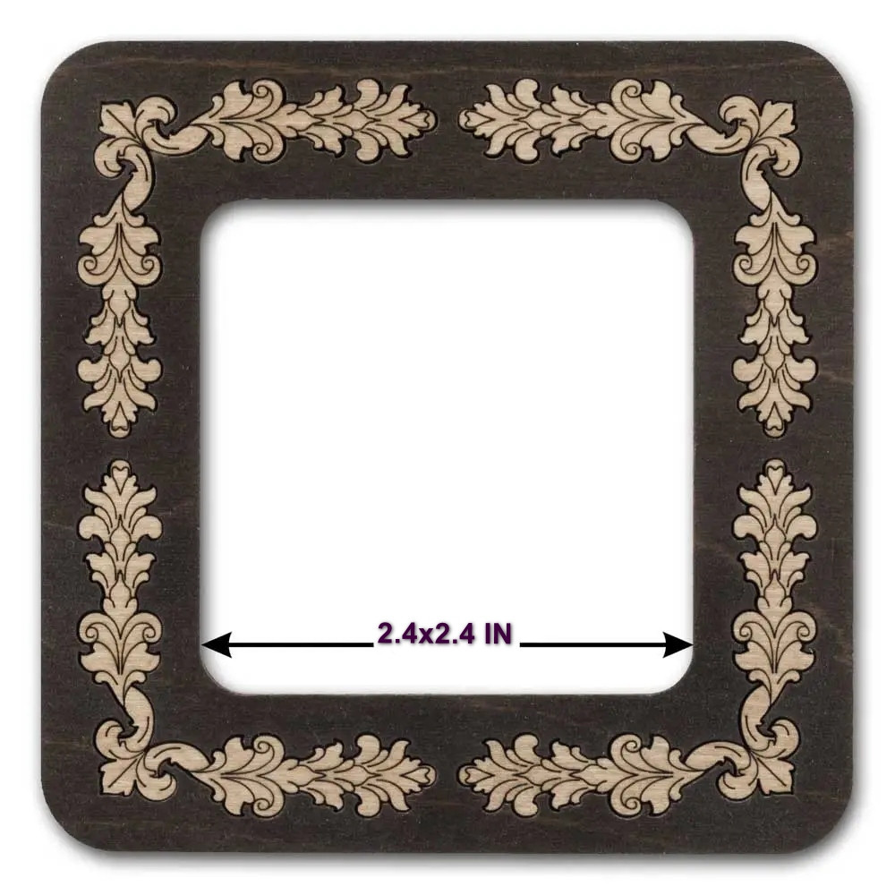 Hoop with magnetic holders from plywood for Embroidery and Cross stitching, ornament, 2.3x2.3 IN (6x6 cm) MP-026
