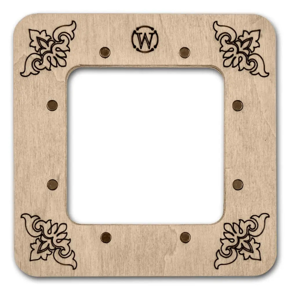Hoop with magnetic holders from plywood for Embroidery and Cross stitching, ornament, 2.3x2.3 IN (6x6 cm) MP-026